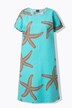 Robe en lin, décolleté rond et manches courtes
