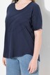 T-shirt, plis, col rond, manches courtes, coton biologique