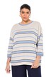 Svetr, pruhy, oversize, kulatý výstřih, 3/4 rukávy