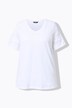 T-shirt, opengewerkt borduursel, A-lijn, V-hals, vleugelmouw