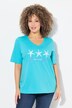 T-shirt classica con stelle marine, scollo a V e mezze maniche