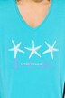T-shirt classica con stelle marine, scollo a V e mezze maniche