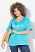 T-shirt classica con stelle marine, scollo a V e mezze maniche