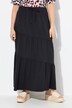 Jersey maxi-rok, volantlaagjes, A-lijn, elastische tailleband