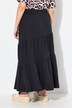 Jersey maxi-rok, volantlaagjes, A-lijn, elastische tailleband