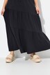 Jersey maxi-rok, volantlaagjes, A-lijn, elastische tailleband