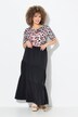 Jersey maxi-rok, volantlaagjes, A-lijn, elastische tailleband