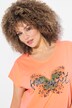 Camiseta, mariposa, amplia, cuello de pico, media manga