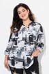 Bluse, rett passform, batikkmønster, paljetter