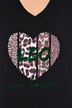 T-shirt oversize. Cœur motif léopard. Col V et manches courtes. Coupe Classic