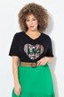 T-shirt oversize. Cœur motif léopard. Col V et manches courtes. Coupe Classic