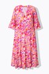 Vestido maxi, estampado de flores, volantes