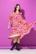 Vestido maxi, estampado de flores, volantes