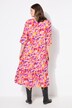 Vestido maxi, estampado de flores, volantes