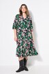 Robe maxi à volants, imprimé fleurs et feuillage