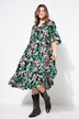 Robe maxi à volants, imprimé fleurs et feuillage