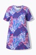 Longshirt, patchprint, A-lijn, V-hals, korte mouw
