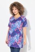 Longshirt, patchprint, A-lijn, V-hals, korte mouw
