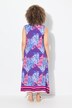 Robe maxi sans manches. Mélange d'imprimés. Décolleté V. Coupe évasée