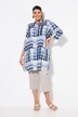 Lange blouse, cirkels, A-lijn, overhemdkraag, 3/4-mouw