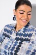 Lange blouse, cirkels, A-lijn, overhemdkraag, 3/4-mouw