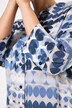Lange blouse, cirkels, A-lijn, overhemdkraag, 3/4-mouw