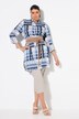 Lange blouse, cirkels, A-lijn, overhemdkraag, 3/4-mouw
