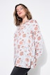 Skjortebluse, kasseform, blomster-print