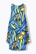 Robe midi sans manches. Imprimé abstrait. Décolleté rond. Coupe évasée
