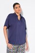 Bluse, slids i skulderen, oversize, skjortekrave, korte ærmer