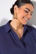 Bluse, slids i skulderen, oversize, skjortekrave, korte ærmer