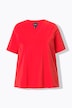 T-shirt, materiaalmix, A-lijn, V-hals, korte mouw