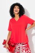 T-shirt, materiaalmix, A-lijn, V-hals, korte mouw
