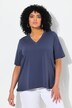 T-shirt, materiaalmix, A-lijn, V-hals, korte mouw