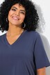 T-shirt, materiaalmix, A-lijn, V-hals, korte mouw