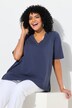 T-shirt, materiaalmix, A-lijn, V-hals, korte mouw