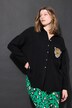 Mousseline blouse, oversized, zakje met luipaard-patch