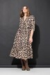 Maxi-jurk, A-lijn, mousseline, luipaardprint
