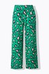Pantaloni in mussola con taglio della gamba ampio e design leopardato colorato