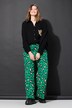 Pantaloni in mussola con taglio della gamba ampio e design leopardato colorato