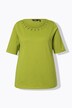 T-shirt à manches courtes. Décolleté rond à bordure fantaisie, effet « tressé »