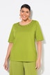 T-shirt à manches courtes. Décolleté rond à bordure fantaisie, effet « tressé »