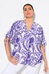 Blouse, Paisley, V-hals, sierplooi, korte mouw