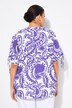 Blouse, Paisley, V-hals, sierplooi, korte mouw