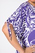 Blouse, Paisley, V-hals, sierplooi, korte mouw