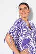 Blouse, Paisley, V-hals, sierplooi, korte mouw