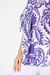 Blouse, Paisley, V-hals, sierplooi, korte mouw