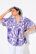 Blouse, Paisley, V-hals, sierplooi, korte mouw