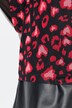 Bluse i mesh, hjertemønster, ugjennomsiktig med jerseyunderlag