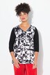 Skjortebluse, A-form, satin med mønster, jerseyryg